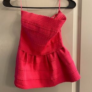 Strapless hot pink preppy tube top